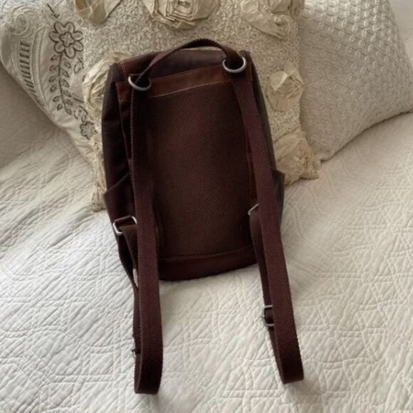 Jack Georges Voyager Collection Brown Leather Backpack Crossbody Convertible Bag - Picture 6 of 6